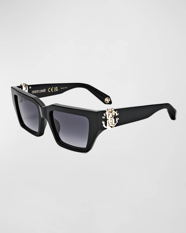 Iconic RC Logo Acetate Rectangle Sunglasses