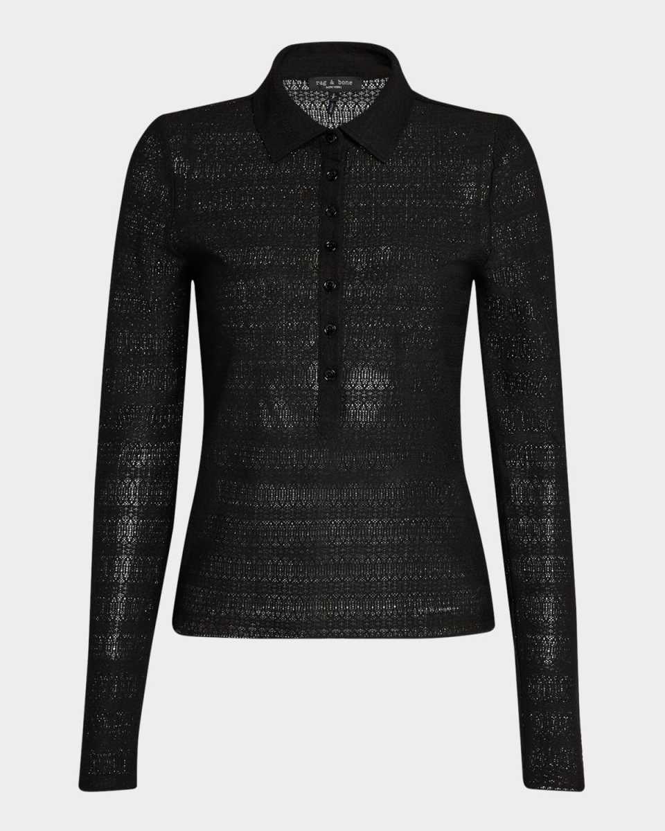 Julia Long-Sleeve Polo Top
