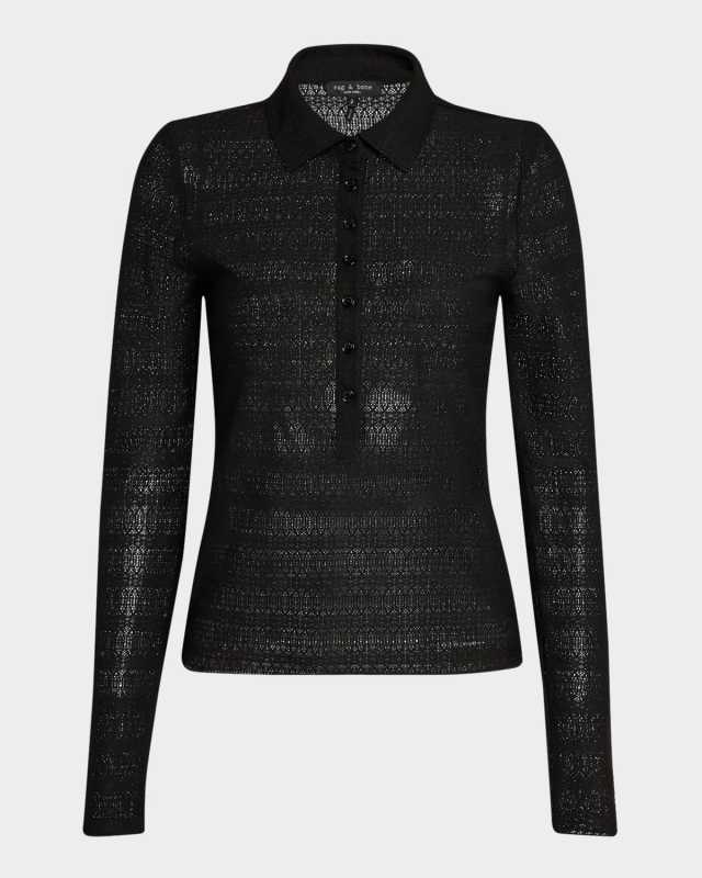 Julia Long-Sleeve Polo Top