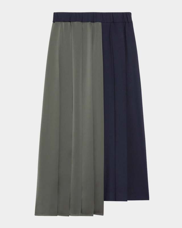 Managua Pleated Colorblock Midi Skirt