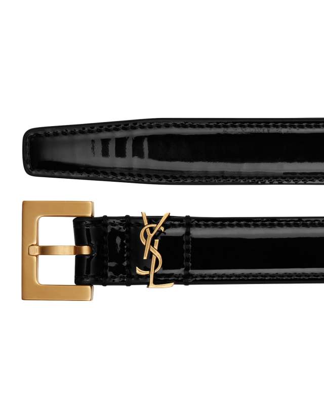 YSL Monogram Patent Leather Belt