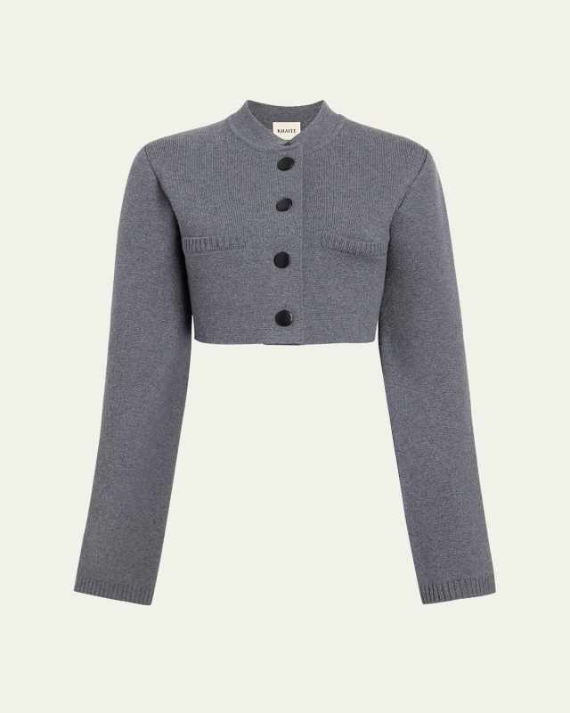 Ello Cropped Wool-Blend Jacket