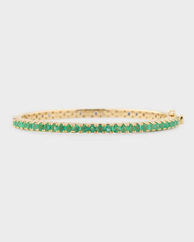 Large Pave Bangle with Saphhires And Emeralds