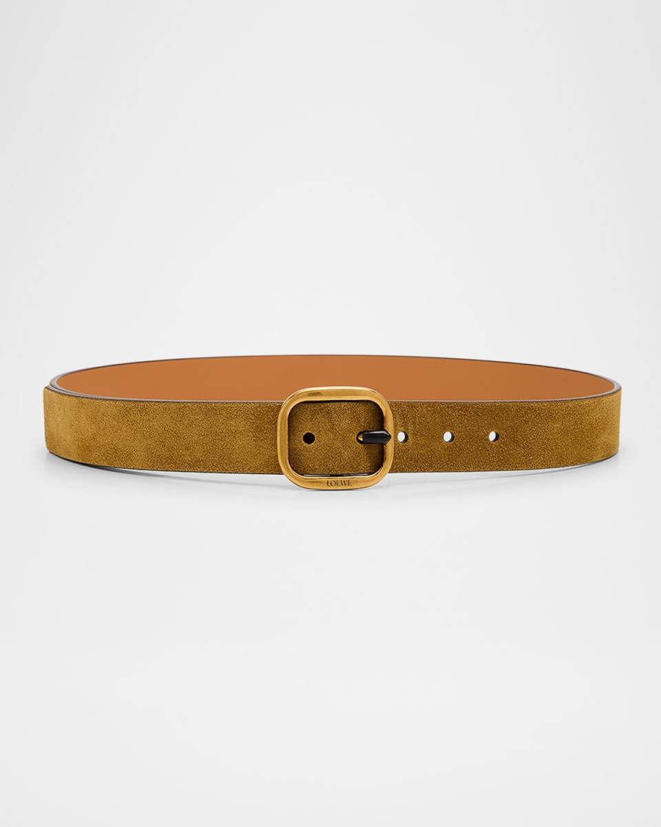 Calf Leather Curved Buckle Belt