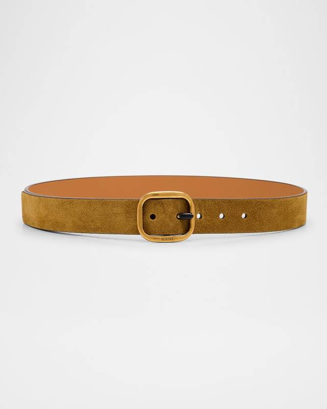 Calf Leather Curved Buckle Belt
