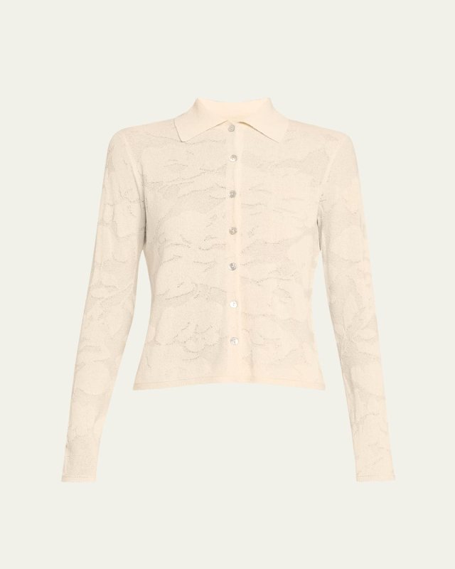 Textured Floral Button-Front Shirt
