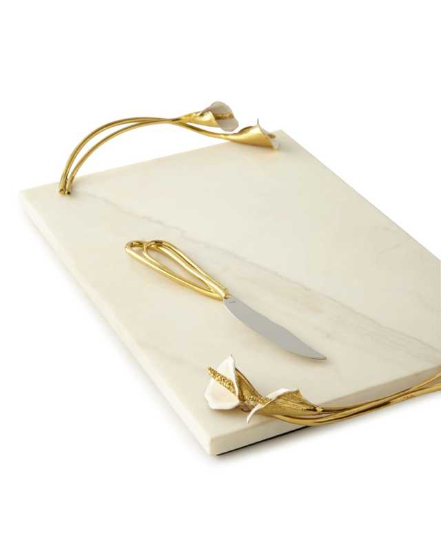 Calla Lily Cheese Board with Knife