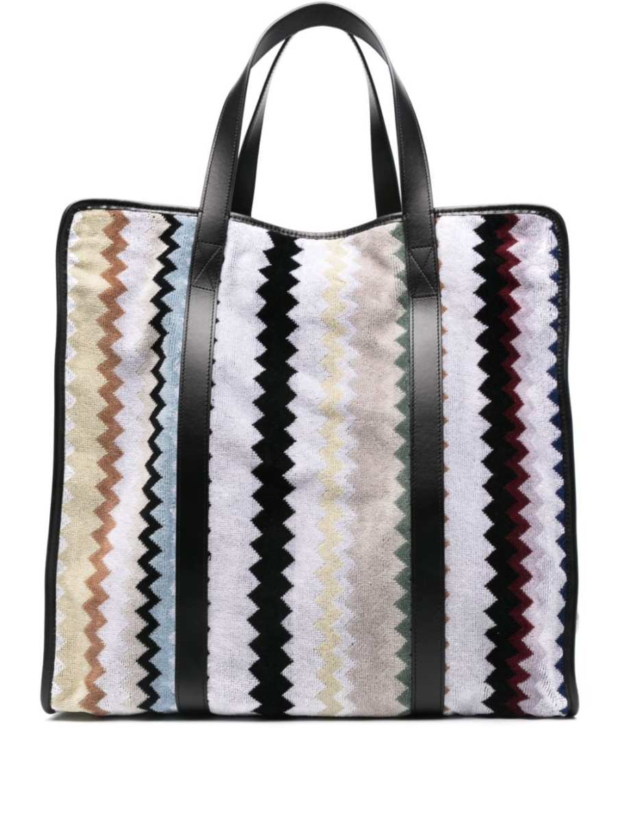zigzag-woven tote bag