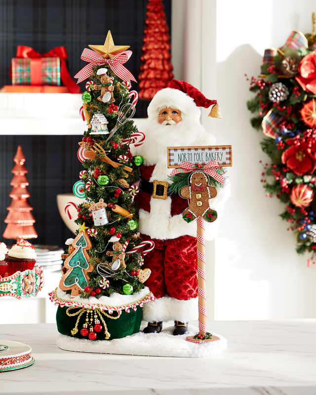 Lighted North Pole Bakery Santa Christmas Decoration