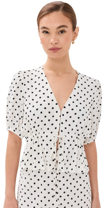 Jenni Kayne Sawyer Blouse Ivory Dot