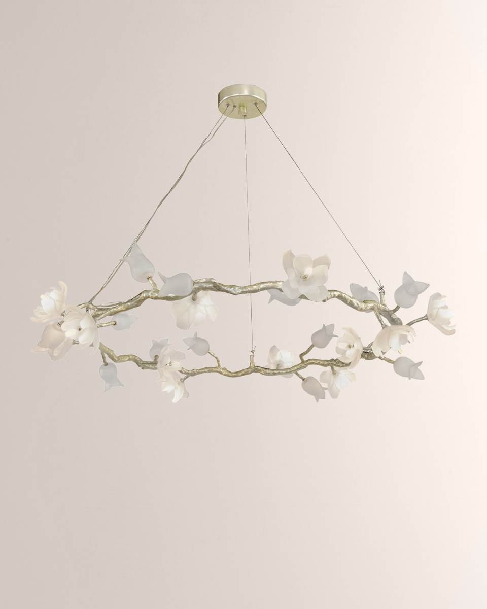 Churippu Magnolia & Tulip 46" 12-Light Halo Chandelier