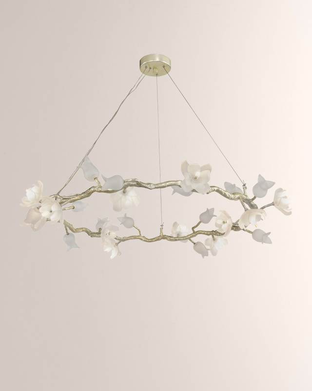 Churippu Magnolia & Tulip 46" 12-Light Halo Chandelier