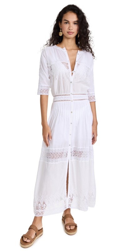 LoveShackFancy Beth Dress White