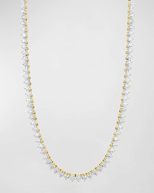 18K Gold 3-Prong Opera 16" Diamond Necklace, 19.25tcw