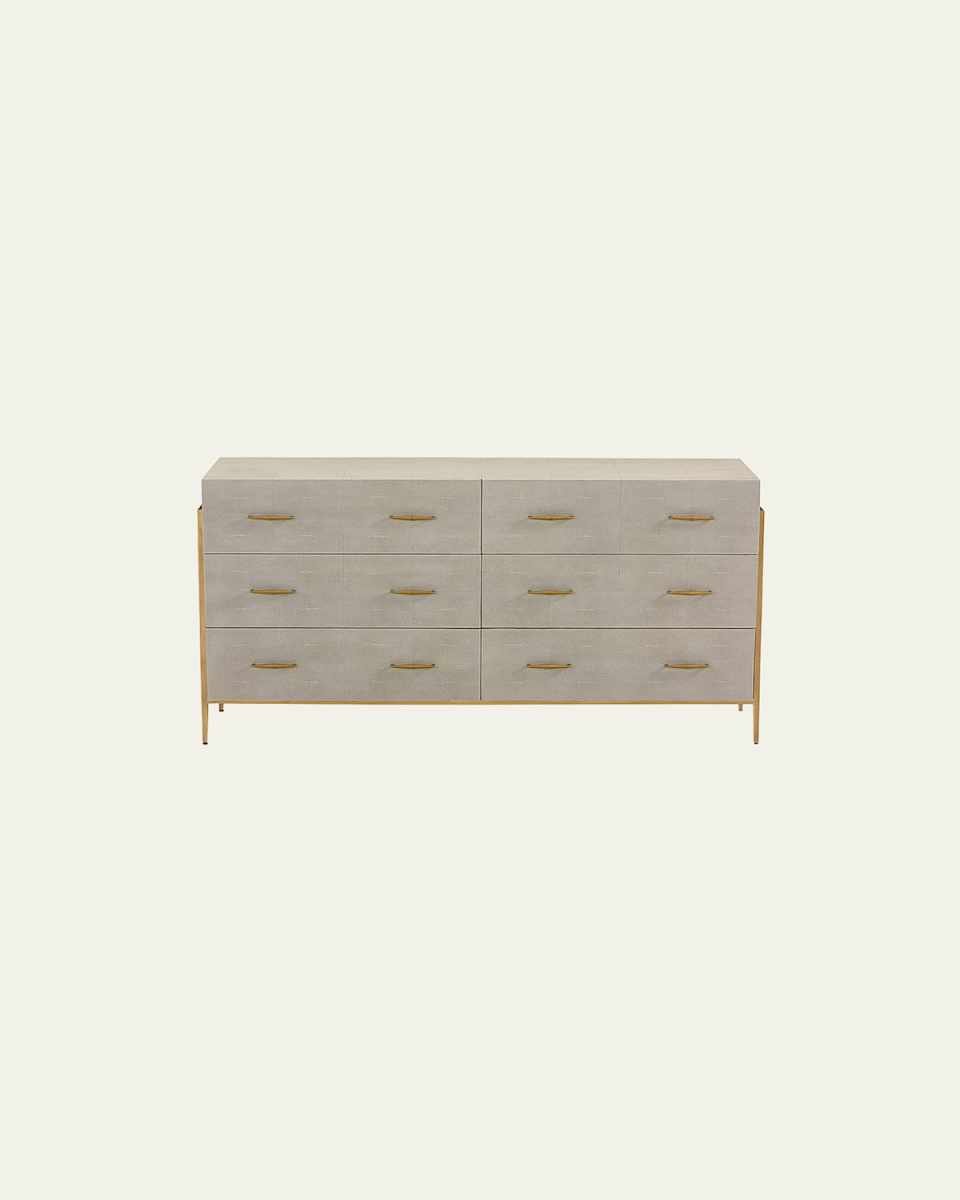 Morand Faux Shagreen 6-Drawer Chest