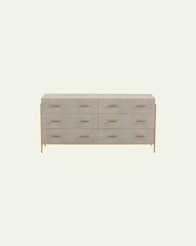 Morand Faux Shagreen 6-Drawer Chest
