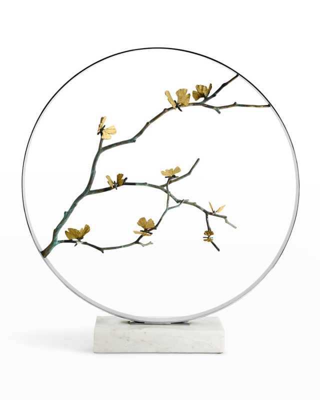 Butterfly Ginkgo 36" Round Sculpture