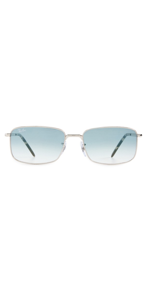Ray-Ban 0RB3717 Rectangle Sunglasses Silver/Clear Gradient Blu