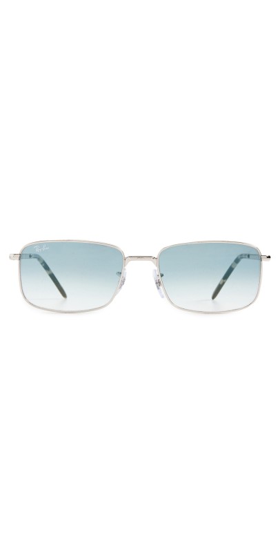 Ray-Ban 0RB3717 Rectangle Sunglasses Silver/Clear Gradient Blu