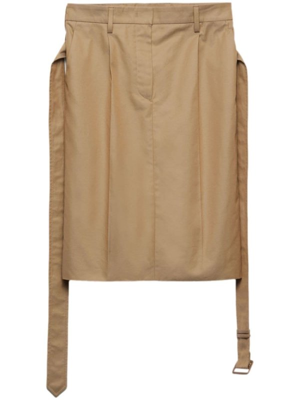 belted cotton pencil skirt