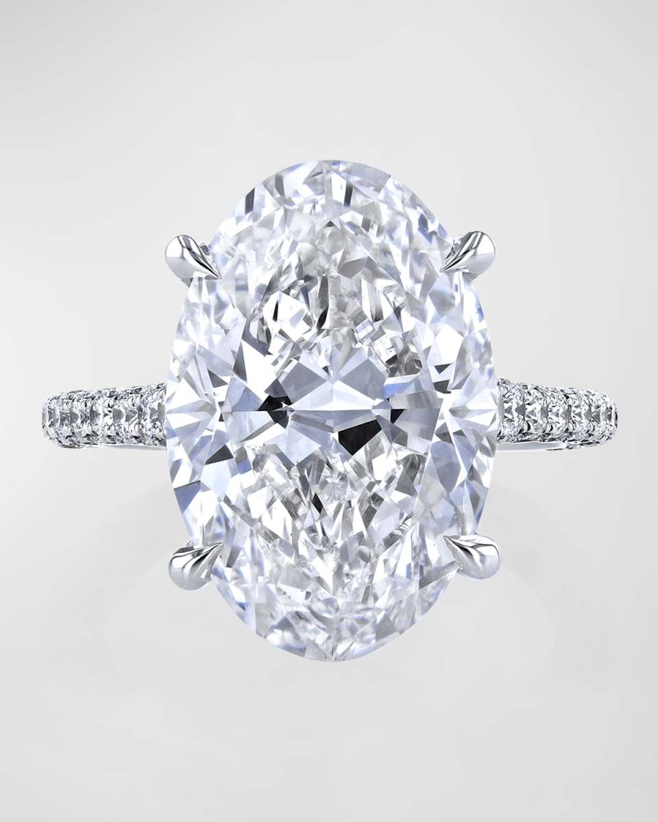 Platinum Oval Diamond Ring, 11.53tcw (Size 6.5)