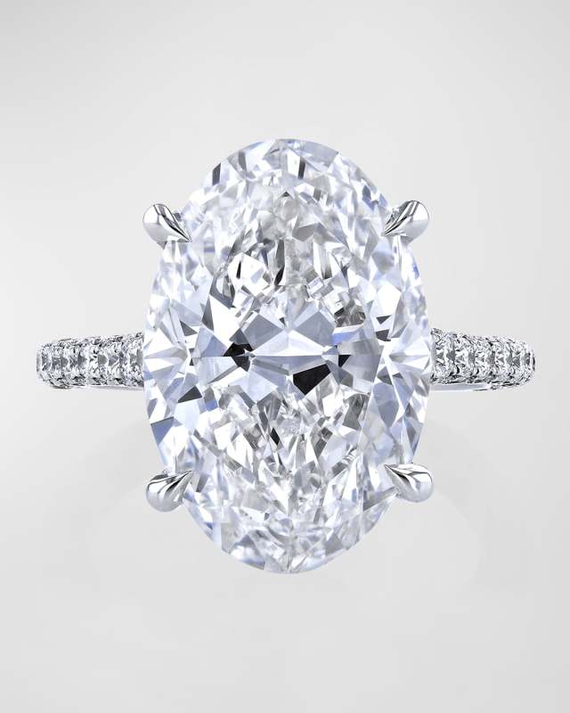 Platinum Oval Diamond Ring, 11.53tcw (Size 6.5)