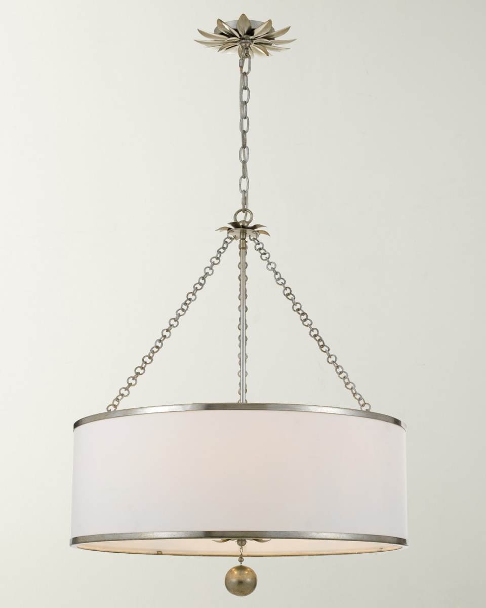 Broche 6-Light Antique Silver Chandelier