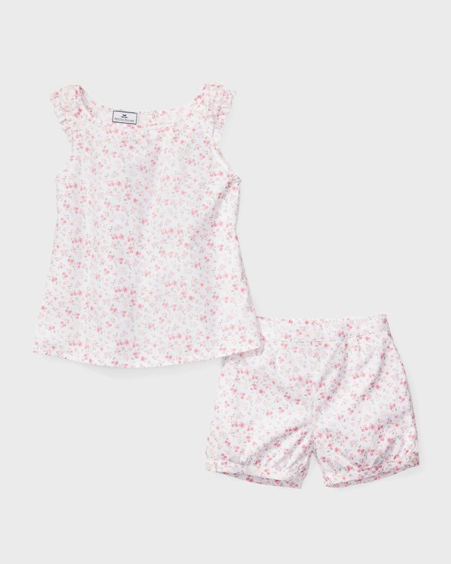 Girl's Dorset Floral-Print Short Set, Size 6M-12