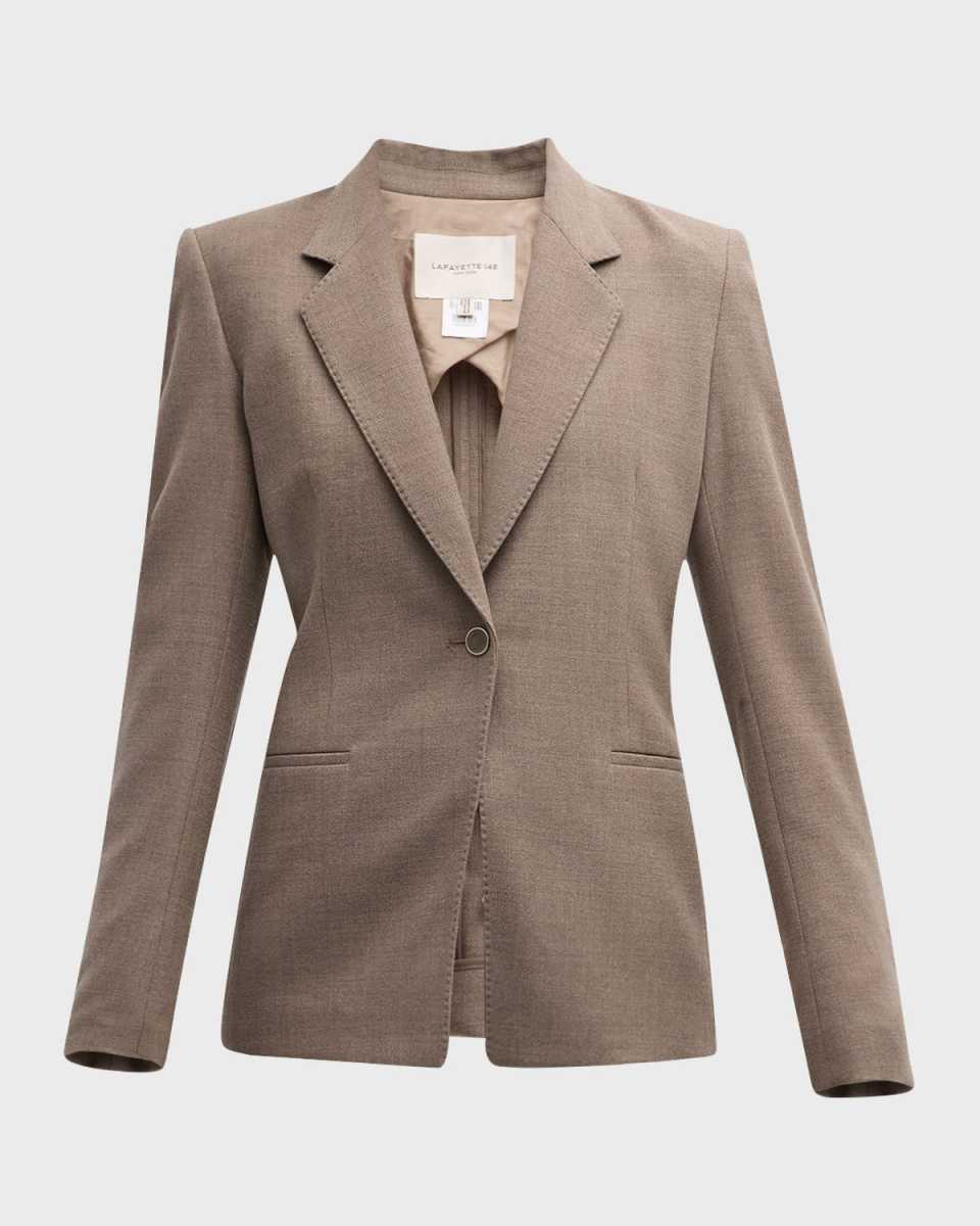 Single-Button Pick Stitch Blazer