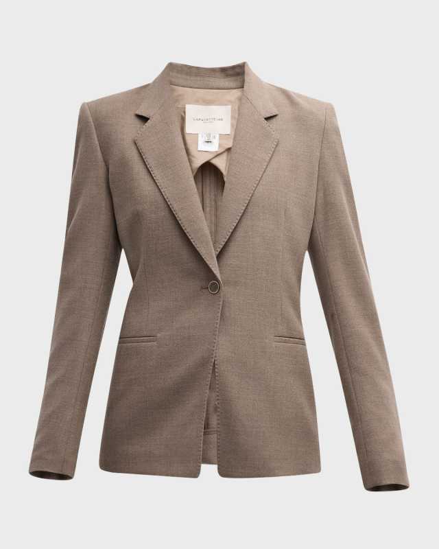 Single-Button Pick Stitch Blazer