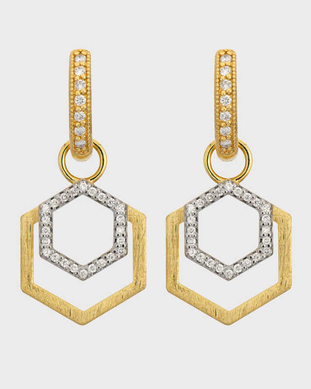 Lisse Open Duo Hexagon Diamond Earring Charms