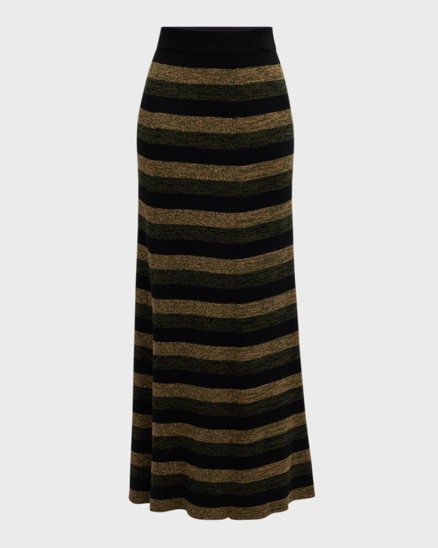 Stripe Merino Maxi Skirt