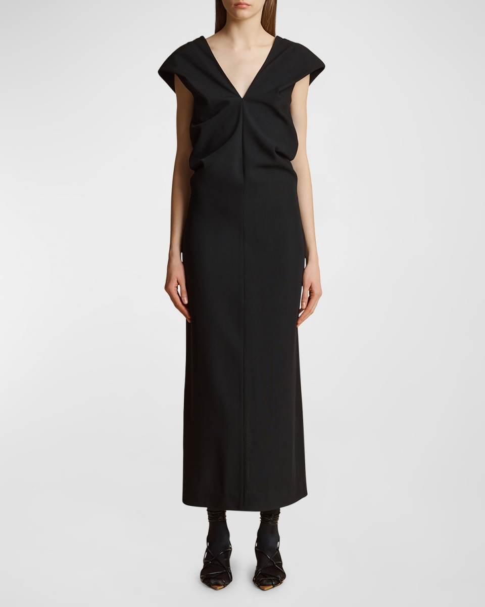 Ima Long Column Wool Dress
