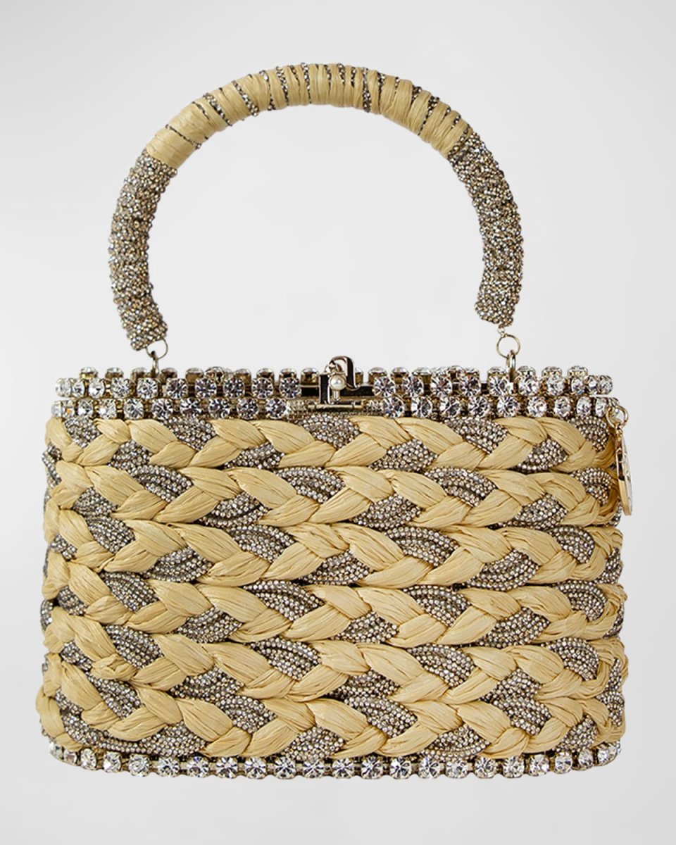 Holli Lula Crystal Braided Top-Handle Bag