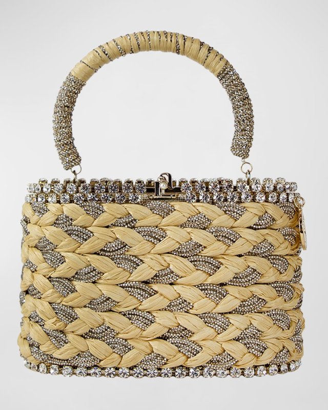 Holli Lula Crystal Braided Top-Handle Bag