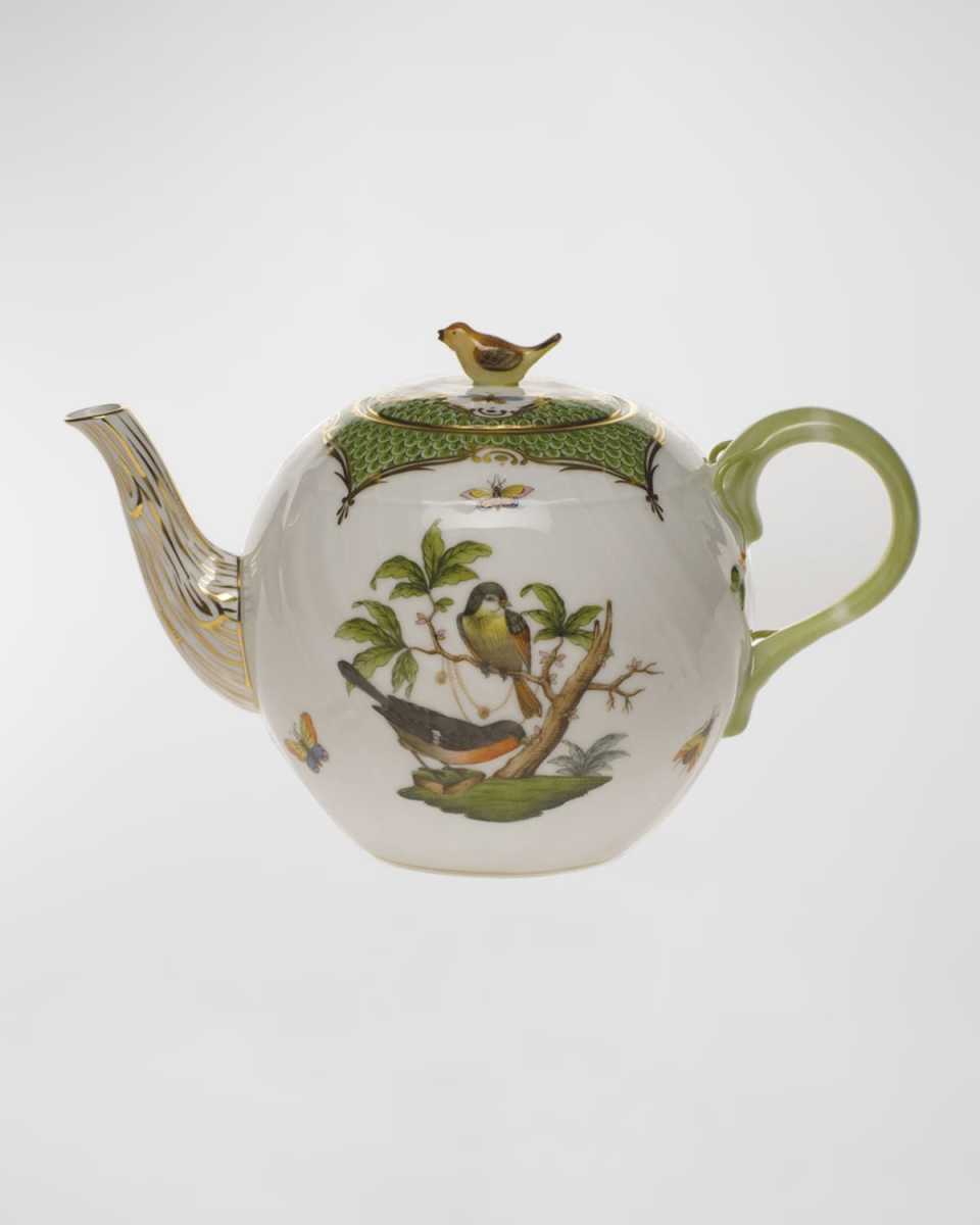 Rothschild Bird Green Border Tea Pot with Bird
