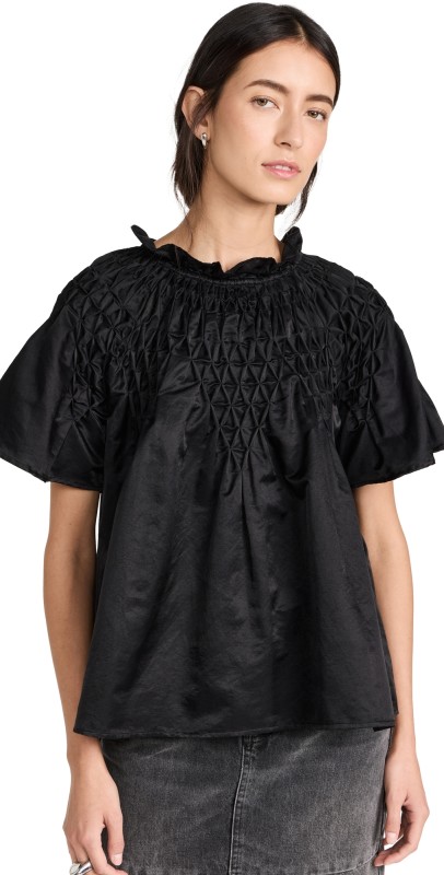 Merlette Bejart Cotton Silk Top Black