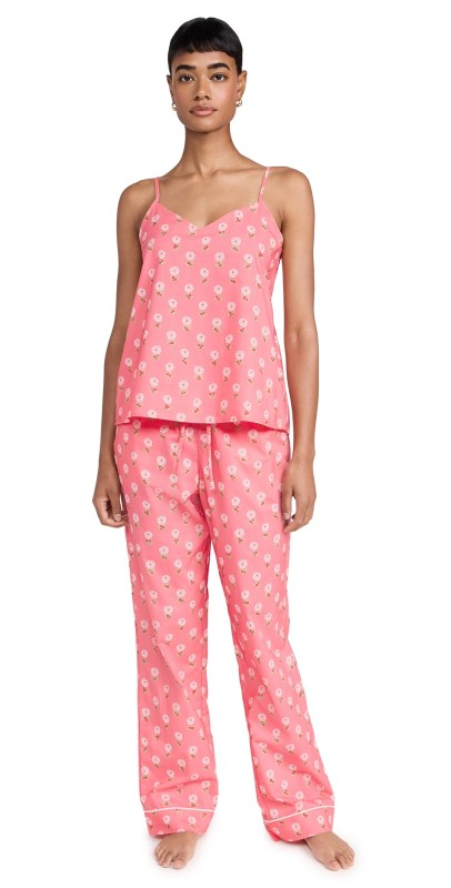 BedHead PJs Cotton Poplin Cami Long PJ Set Monarch Flowers