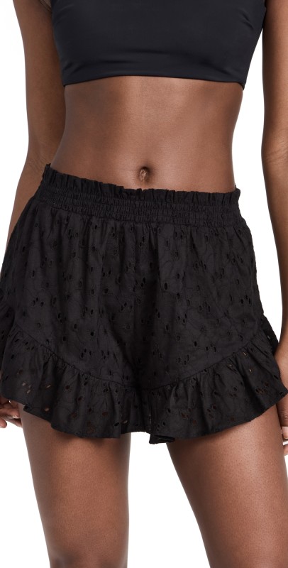 Playa Lucila Ruffle Shorts Black