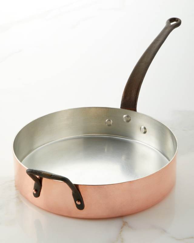 Solid Copper Silver-Lined Saute Pan
