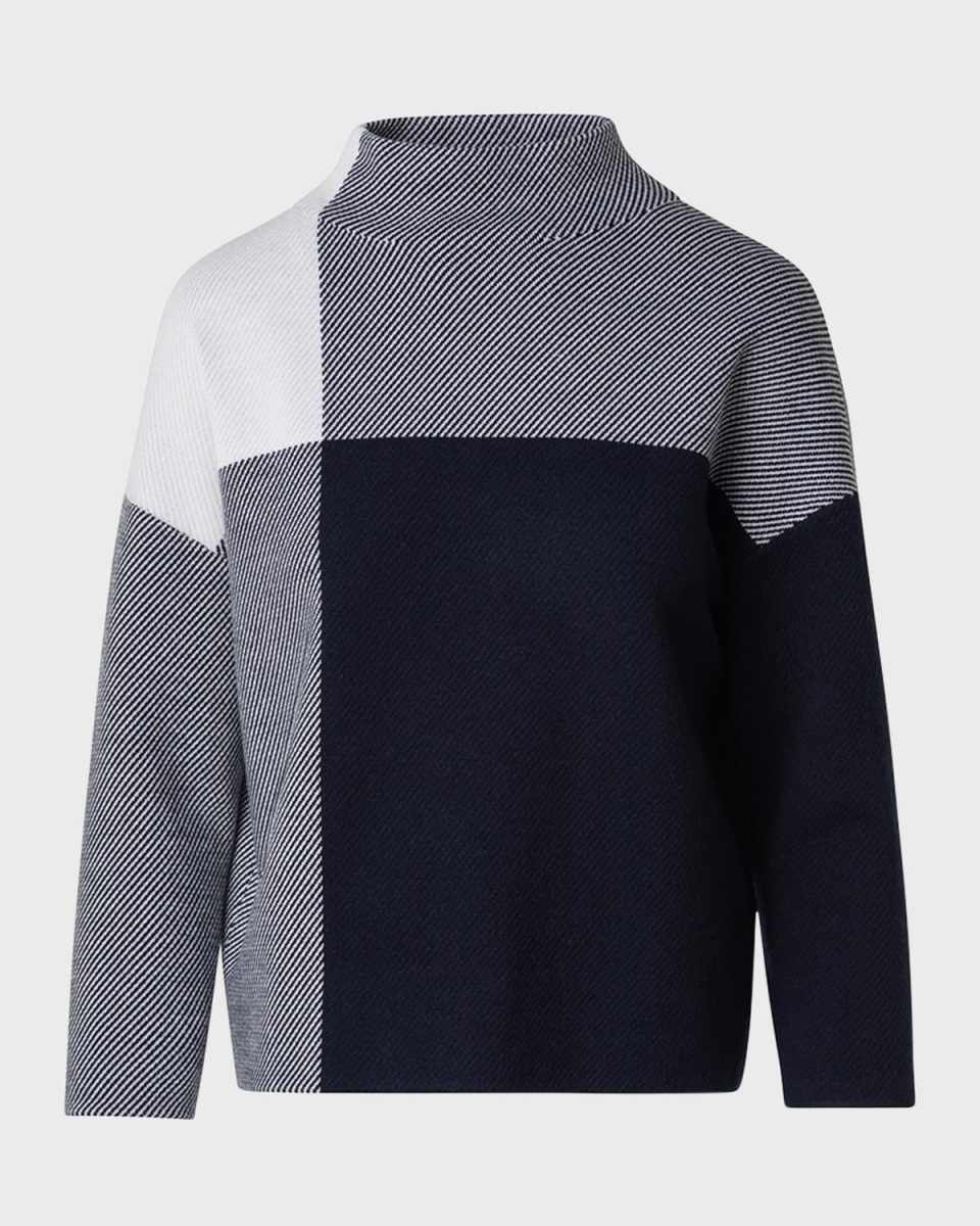 Merino Wool XL Gingham Knit Sweater