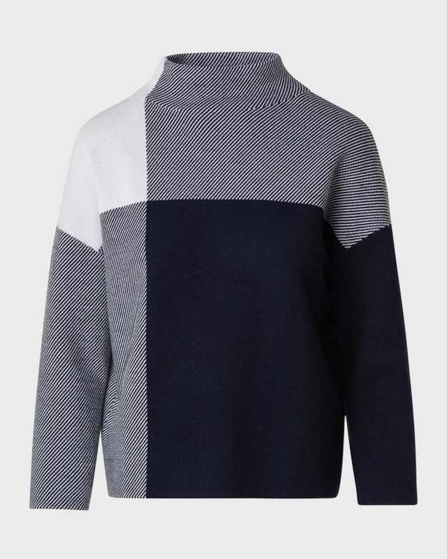 Merino Wool XL Gingham Knit Sweater