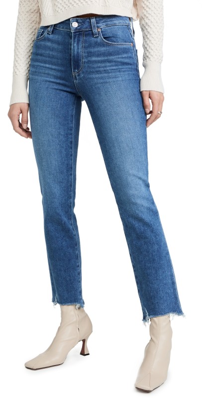 PAIGE Cindy Bay Jeans with Destroyed Hem Bay