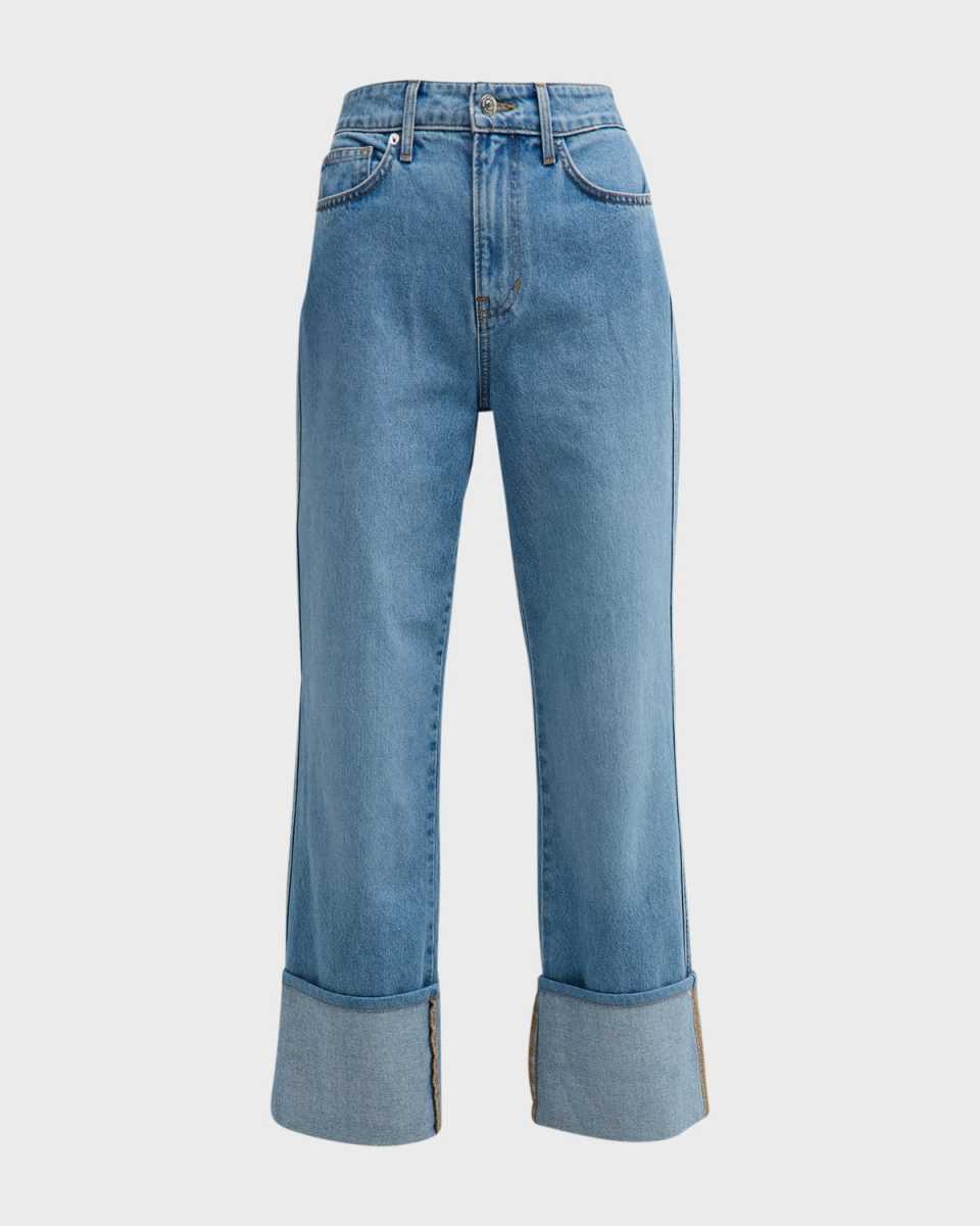 Dylan High Rise Straight Cuffed Jeans