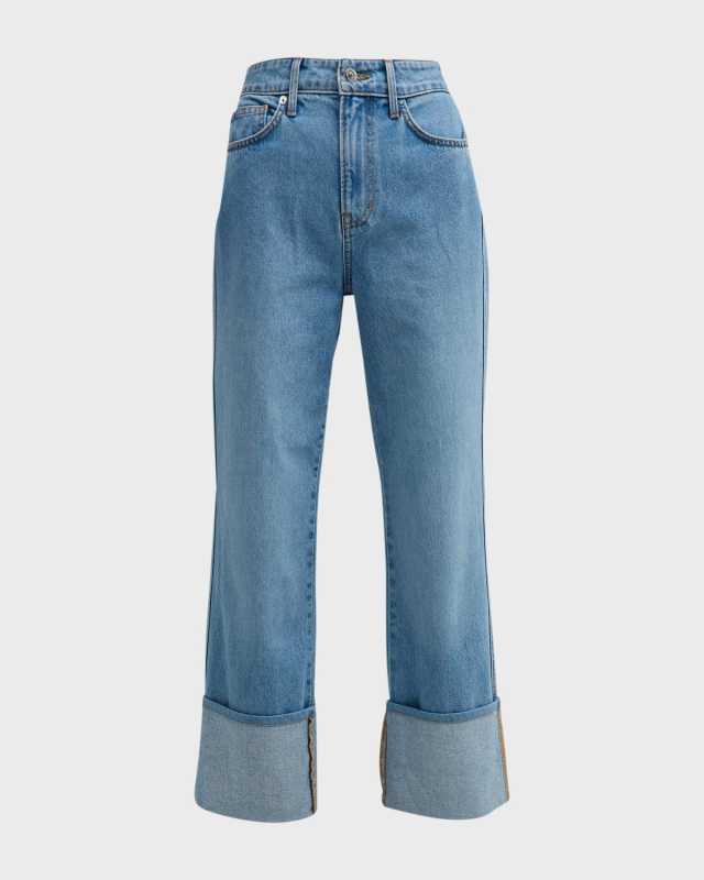 Dylan High Rise Straight Cuffed Jeans