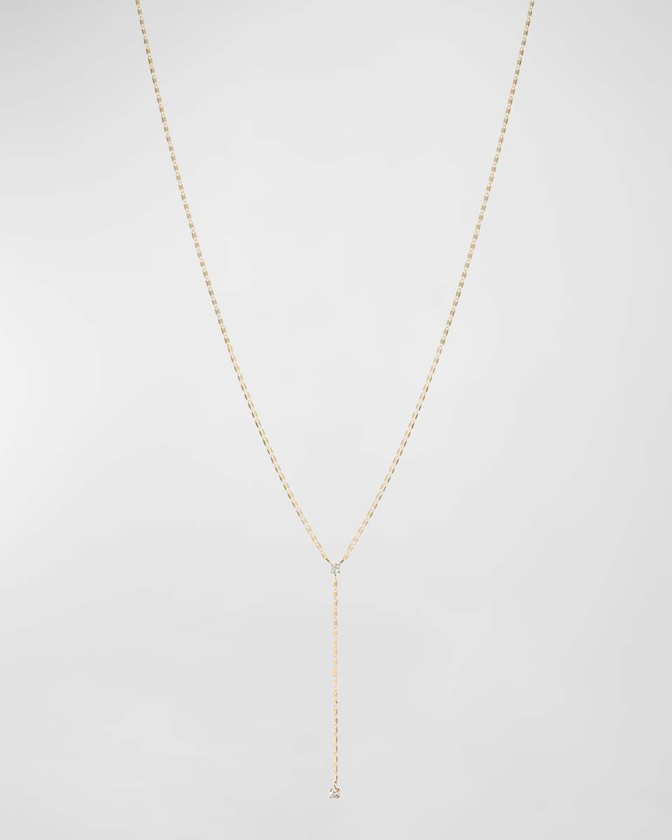 14k Yellow Gold Petite Nude Diamond Solo Lariat