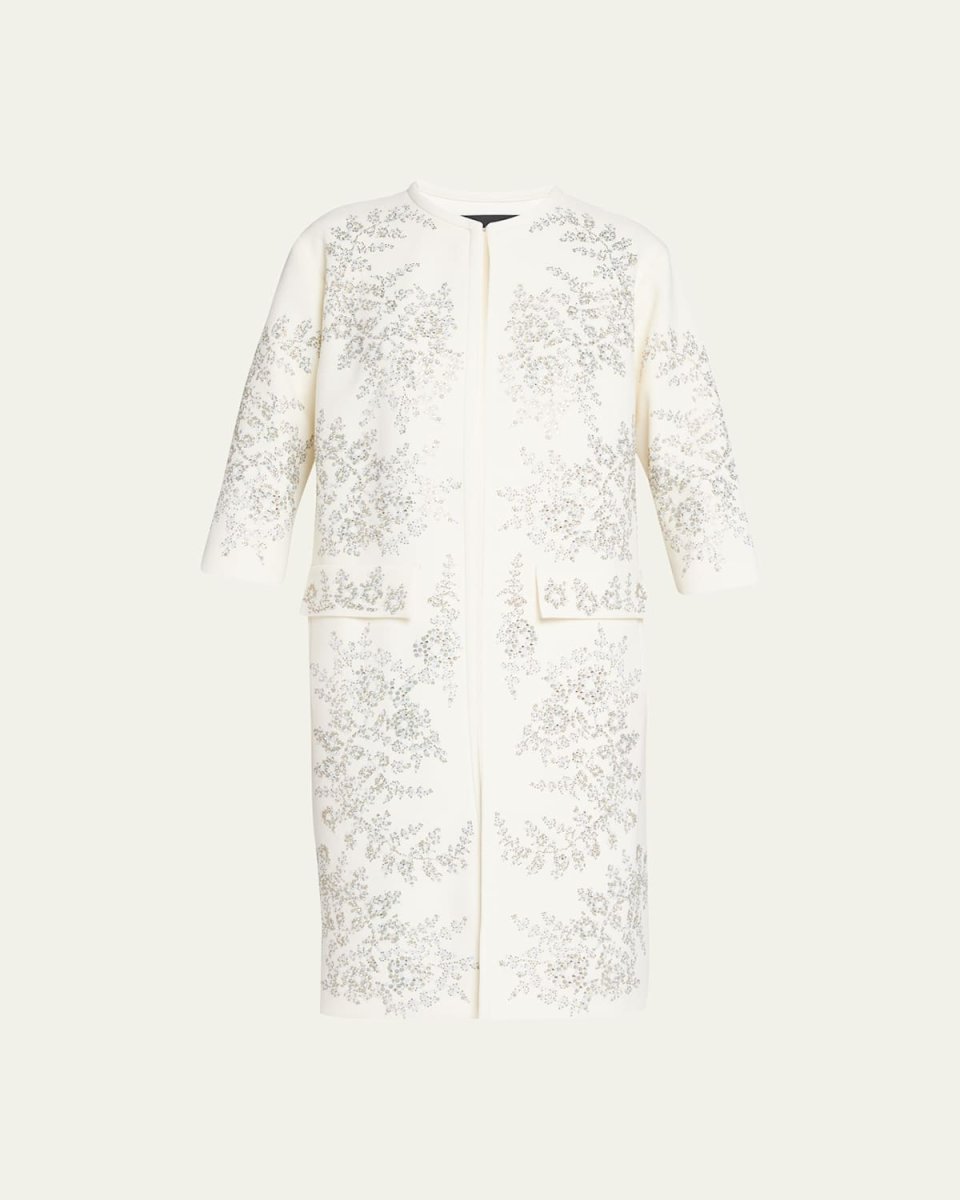 Paisley Florettes Embellished Duster Coat