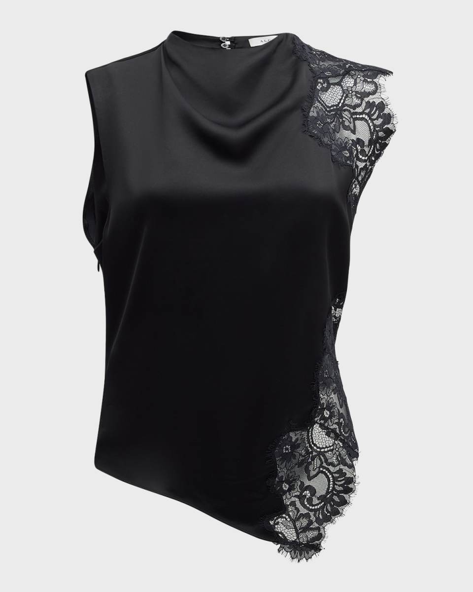 Gracie Satin and Lace Sleeveless Top