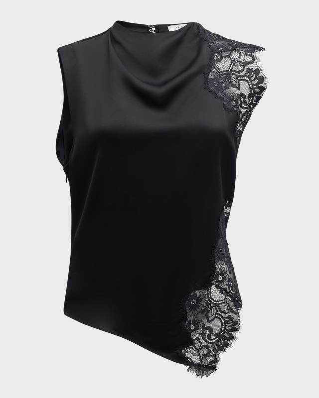 Gracie Satin and Lace Sleeveless Top