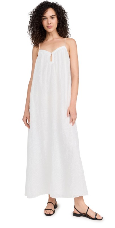 La Ligne Maxi Dress in Squiggle Embroidery Ivory